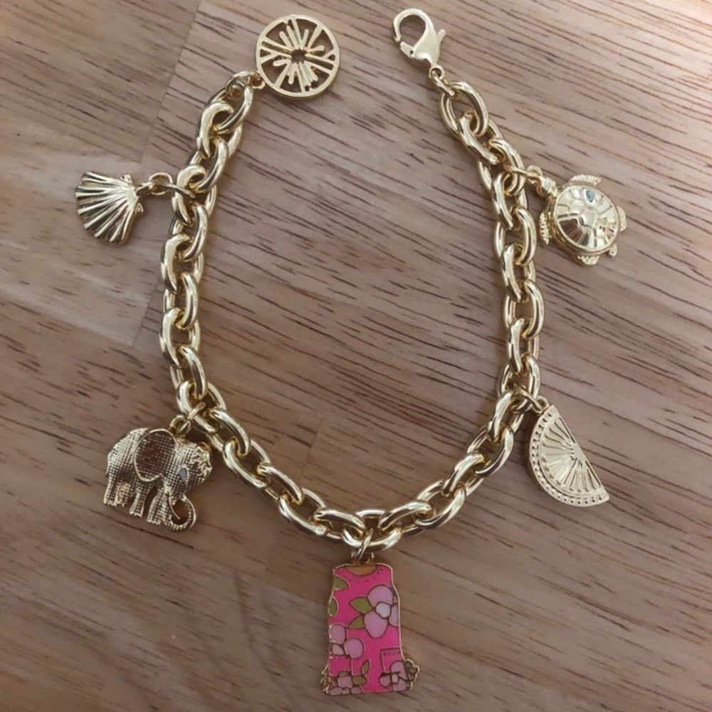 Lilly Pulitzer NWT gold charm bracelet